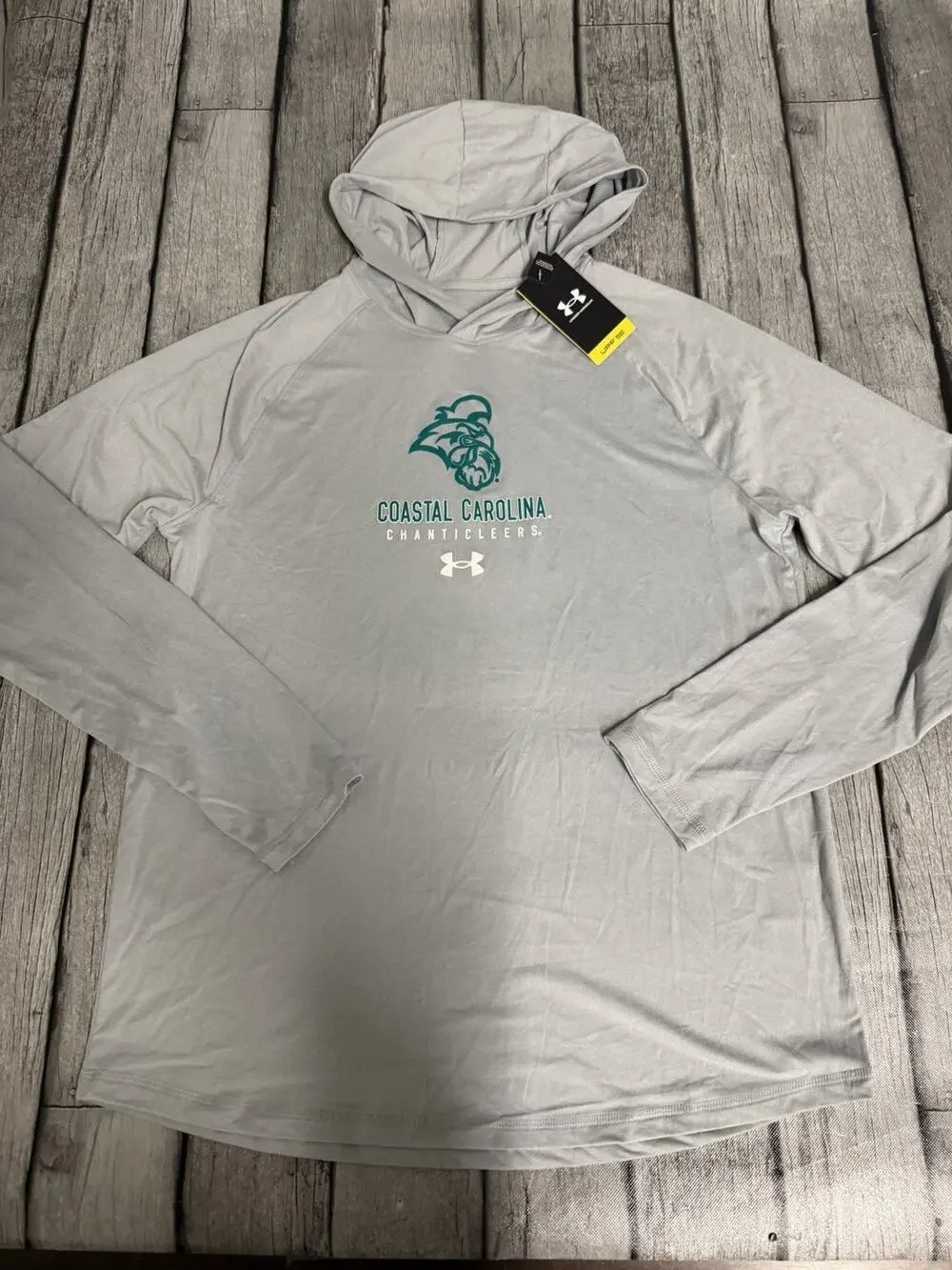 NWT Men’s Under Armour Coastal Carolina Chanticleers LS Performance Hoodie Tee L